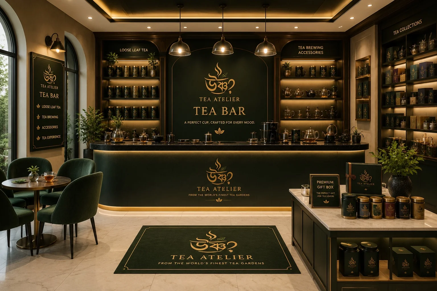 Ushno Tea Atelier interior concept